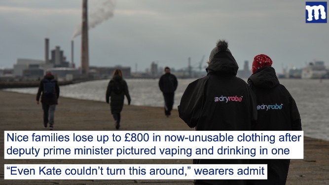 Blow to middle classes as Angela Rayner pictured in DryRobe